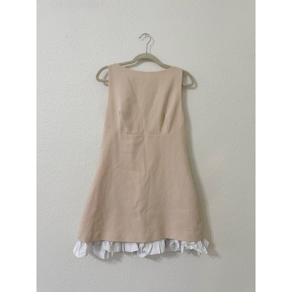 ZARA Blush Pink Sleeveless Shift Mini Dress with Pleated Hem Size XL - Picture 2 of 5